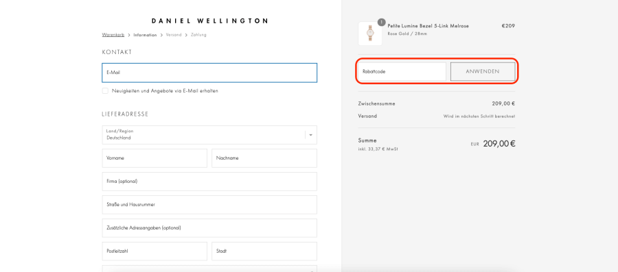 Box für DanielWellington rabattcode